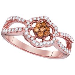 10KT Rose Gold 0.36CTW COGNAC DIAMOND FASHION RING