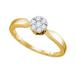 10KT Yellow Gold 0.25CTW DIAMOND LADIES FLOWER RING