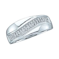 14KT White Gold 0.15CTW ROUND DIAMOND LADIES MICRO PAVE