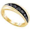 Image 1 : 10K Yellow-gold 0.76CTW DIAMOND MICRO PAVE MENS BAND