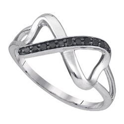 10K White-gold 0.10CTW BLACK DIAMOND FASHION RING