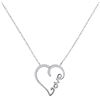 Image 1 : 10KT White Gold 0.08CTW DIAMOND HEART NECKLACE