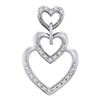 Image 1 : 10KT White Gold 0.06CTW ROUND DIAMOND HEART PENDENT