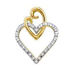 10KT Yellow Gold 0.08CTW DIAMOND HEART PENDANT