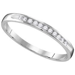 10k White Gold Womens Natural Round Diamond Wedding Ann