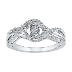 10kt White Gold Womens Round Diamond Moving Twinkle Sol