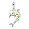 Image 1 : 10KT White Gold 0.02CTW DIAMOND DOLPHIN PENDANT