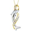Image 1 : 10KT White Gold 0.05CTW ROUND DIAMOND DOLPHIN LADIES FA
