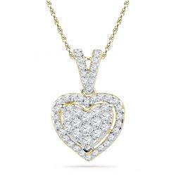 10K Yellow-gold 0.20CTW DIAMOND FASHION PENDANT