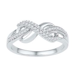 10KT White Gold 0.20CTW DIAMOND FASHION RING