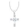 Image 1 : 10KT White Gold 0.10CTW ROUND DIAMOND LADIES CROSS PEND