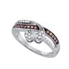 Image 1 : 10KT White Gold 0.26CTW COGNAC DIAMOND LADIES HEART RIN