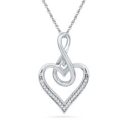 10KT White Gold 0.07CTW DIAMOND FASHION PENDANT