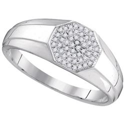 10KT White Gold 0.15CTW DIAMOND MICRO-PAVE RING