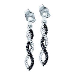 10KT White Gold 0.15CT BLACK DIAMOND FASHION EARRING