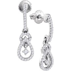 10KT White Gold 0.20CTW DIAMOND FASHION EARRING