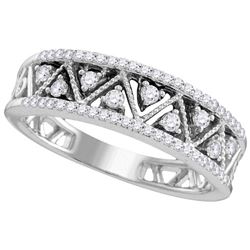 10kt White Gold Womens Round Natural Diamond Geometric