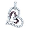 Image 1 : 10KT White Gold 0.30CTW COGNAC DIAMOND LADIES HEART PEN