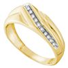 Image 1 : 10K Yellow-gold 0.12CT DIAMOND CLUSTER MENS RING
