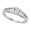 Image 1 : 925 Sterling Silver White 0.20CT DIAMOND FASHION RING