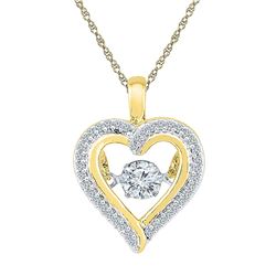 10kt Yellow Gold Womens Round Moving Twinkle Diamond He