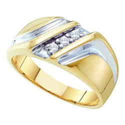 10K Yellow-gold 0.10CTW DIAMOND MENS BAND