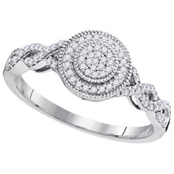 10KT White Gold 0.20CTW DIAMOND MICRO-PAVE RING