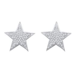 10KT White Gold 0.25CTW DIAMOND STAR EARRINGS