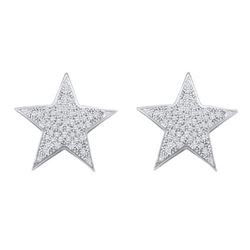 10KT White Gold 0.25CTW DIAMOND STAR EARRINGS