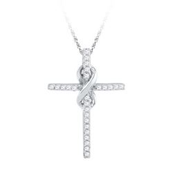 10KT White Gold 0.25CTW DIAMOND FASHION PENDANT