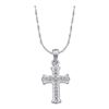 Image 1 : 14KT White Gold 0.08CTW DIAMOND CROSS CHARM