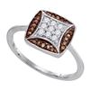 Image 1 : 10KT White Gold 0.25CTW COGNAC DIAMOND MICRO-PAVE RING