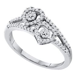 10KT White Gold 0.25CT DIAMOND HEART RING