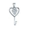 Image 1 : 10KT White Gold 0.07CTW DIAMOND KEY PENDANT