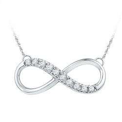 10KT White Gold 0.10CTW DIAMOND INFINITY NECKLACE