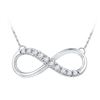 Image 1 : 10KT White Gold 0.10CTW DIAMOND INFINITY NECKLACE