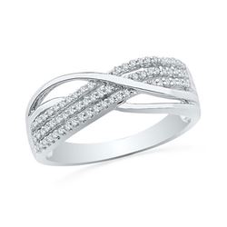 10KT White Gold 0.20CTW DIAMOND FASHION BAND