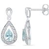Image 1 : 10k White Gold Natural Diamond & Lab-Created Aquamarine