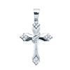 Image 1 : 10KT White Gold 0.19CTW DIAMOND CROSS PENDANT
