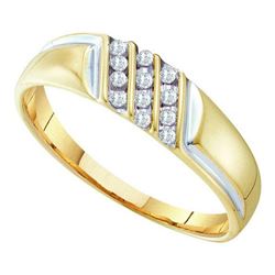 10KT Yellow Gold 0.12CTW DIAMOND FASHION MENS RING