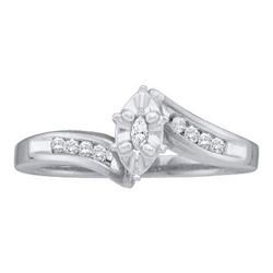 10K White-gold 0.17CT DIAMOND MARQUISE CENTER BRIDAL RI