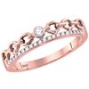 Image 1 : 10kt Rose Gold Womens Round Diamond Rolo Link Stackable