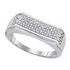 Image 1 : 925 Sterling Silver White 0.16CTW DIAMOND MICRO-PAVE ME