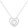 Image 1 : 10KT White Gold 0.20CTW DIAMOND HEART NECKLACE