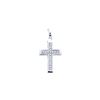 Image 1 : Sterling Silver Womens Round Diamond Simple Roman Cross