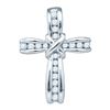 Image 1 : 10KT White Gold 0.21CTW DIAMOND CROSS PENDANT