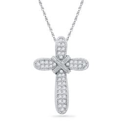 10KT White Gold Two Tone 0.16CTW DIAMOND FASHION PENDAN