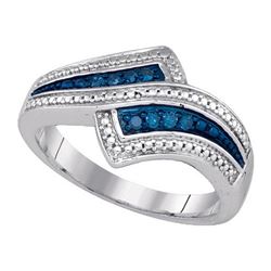 925 Sterling Silver White 0.10CTW DIAMOND FASHION RING