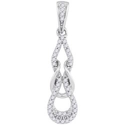 10KT White Gold 0.10CTW-Diamond MICRO-PAVE PENDANT