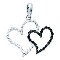 10KT White Gold 0.17CT DIAMOND HEART PENDANT